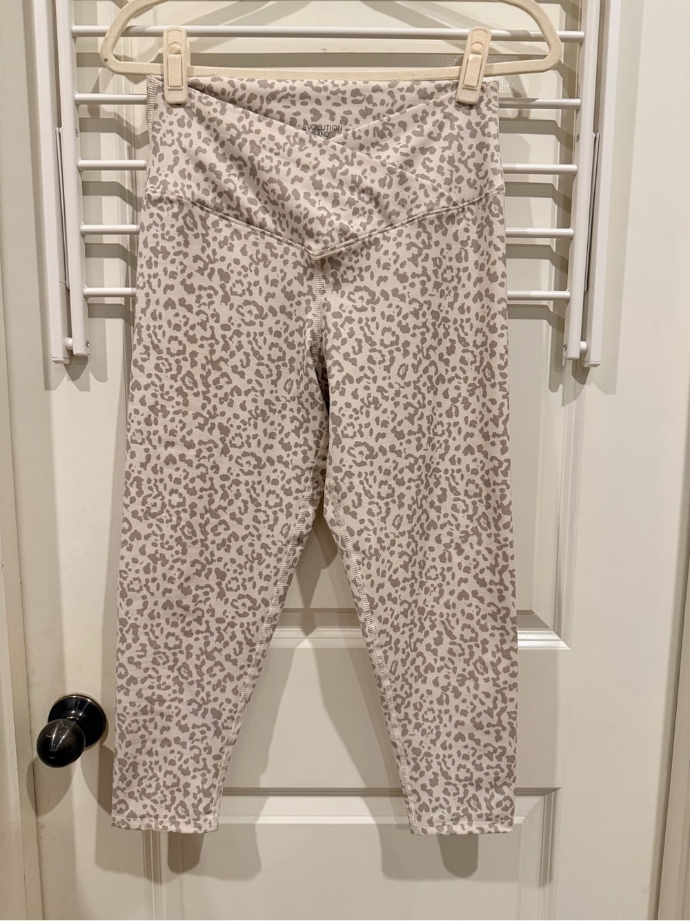 Evolution and Creation Leopard Print Leggings - Cream and Taupe
